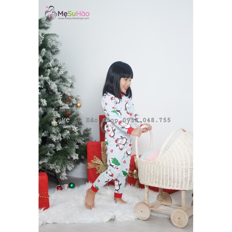 [100% HÀNG NHẬP TỪ HÀN VỀ, HÀNG CÓ SẴN] Bộ NOEL cao cấp trẻ em hãng Ttasom , mẫu chim cánh cụt nền xanh