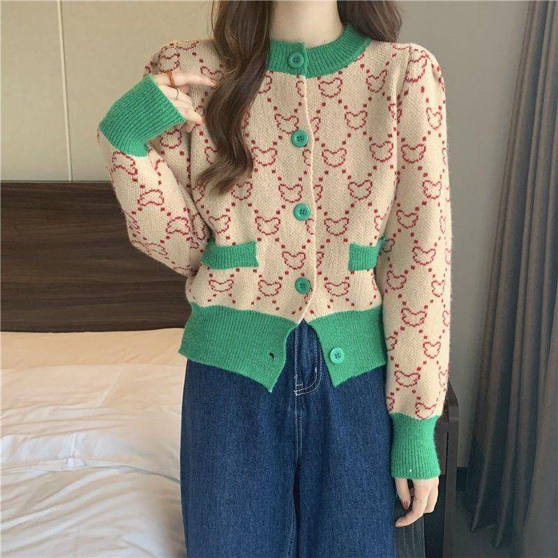 Áo Sweater Dệt Kim Họa Tiết Chanel Màu Tương Phản Thời Trang Mùa Xuân Cho Nữ 06