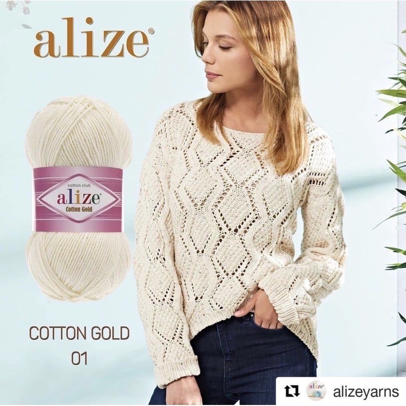 Len Alize Cotton Gold (cuộn 100gr)