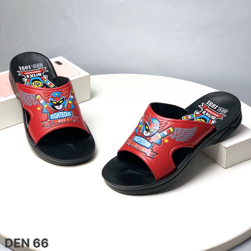 Dép lê bé trai BITAS 33-37 ❤️FREESHIP❤️ Dép lê quai ngang siêu nhân RIGHTEOUS BOY đế siêu nhẹ DEN66