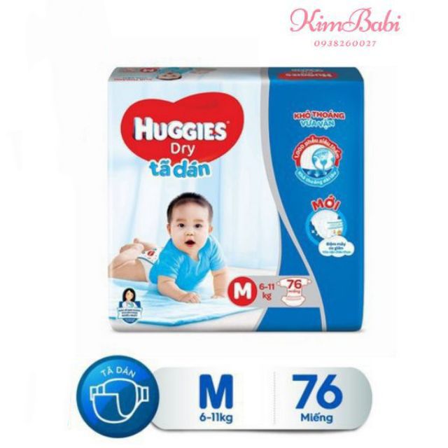 Tã dán Huggies Cỡ Đại M76/L68/XL62