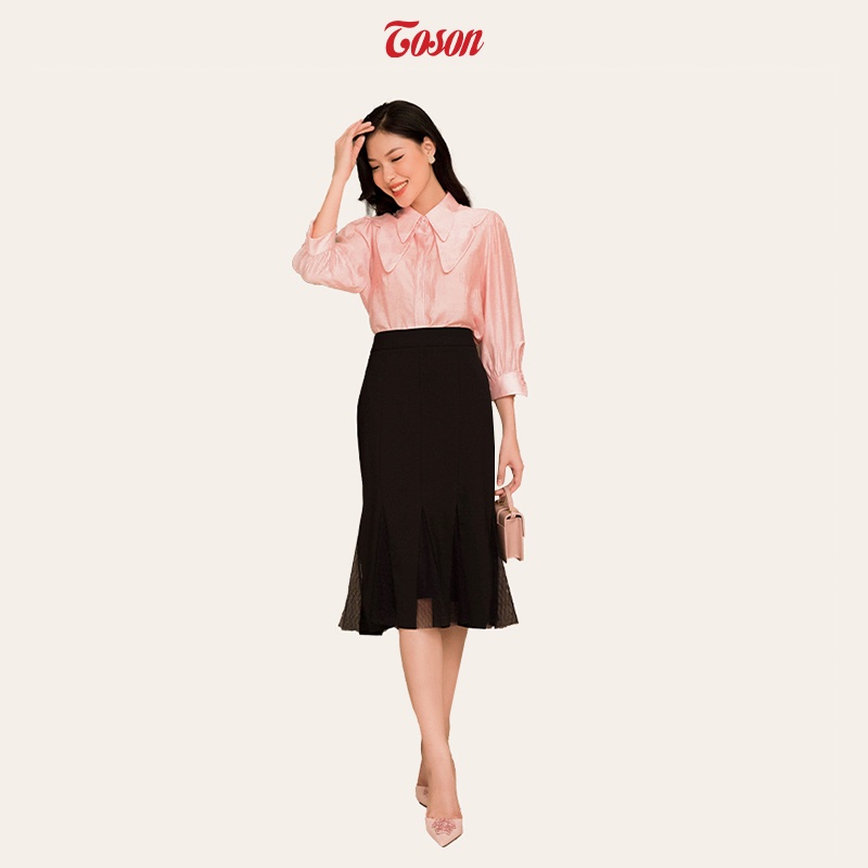 Chân váy Carolan đen, chân đuôi cá can ren lưới Toson 39027B62