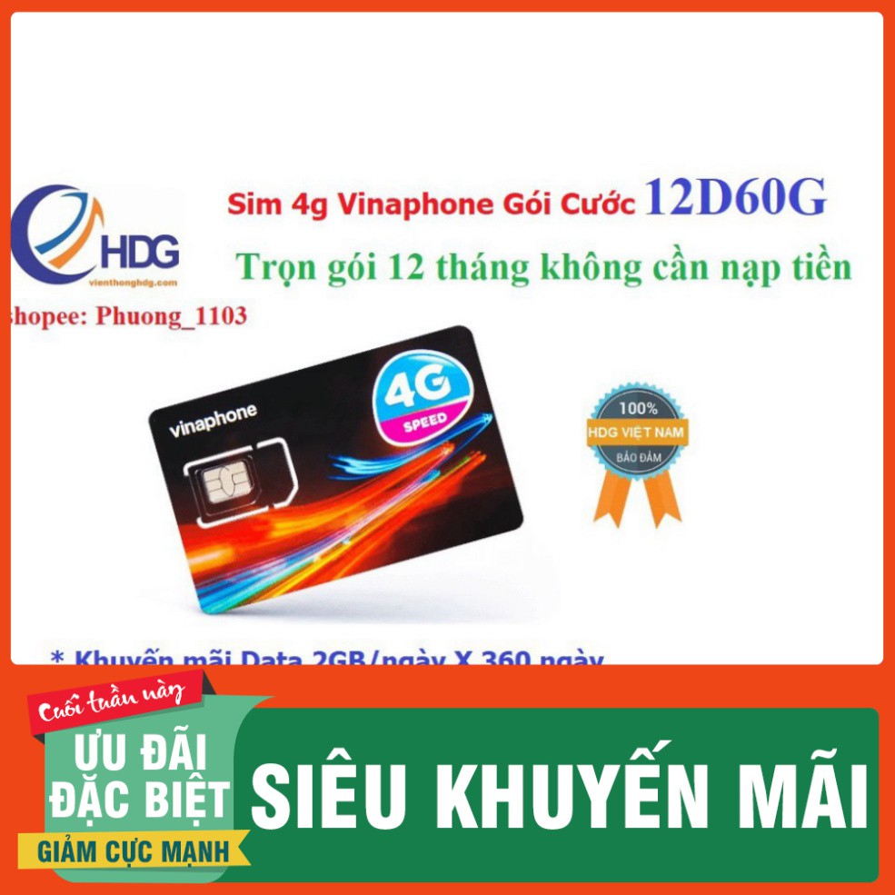 HẠ NHIỆT  MIỄN PHÍ 1 NĂM – Sim 4g vinaphone gói cước Đỉnh 60 (60gb/tháng nghe gọi miễn phí) Có Video kèm test tốc độ $$$