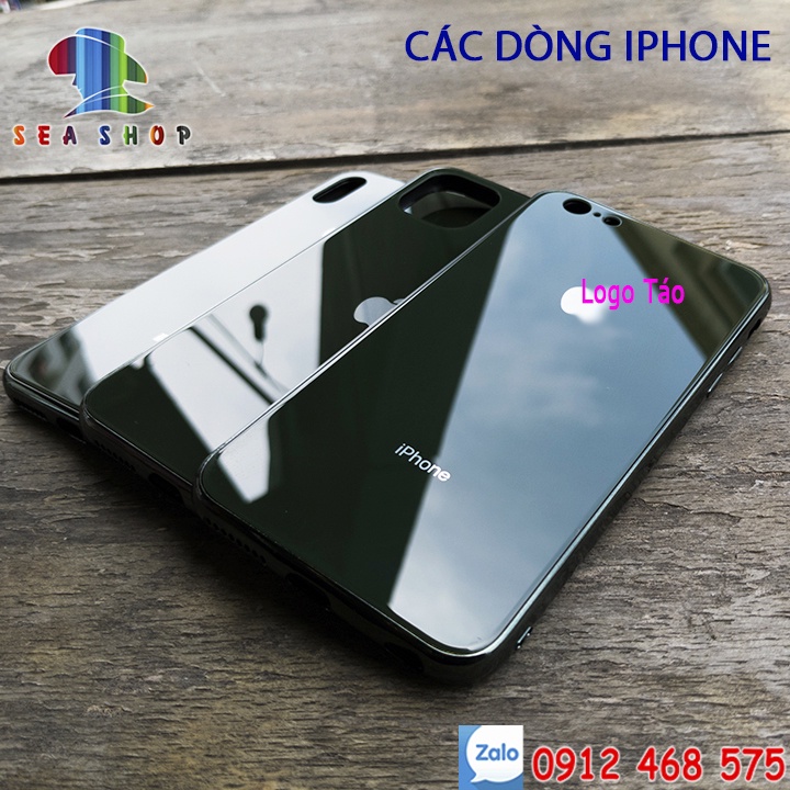 Ốp lưng iPhone 6,6s,7plus,8plus,XSmax,XR,11Pro Max viền nhựa dẻo- mặt lưng bằng kính cường lực màu sắc luôn tươi sáng