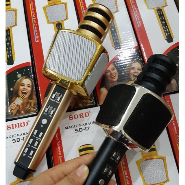 Mic karaoke bluetooth SD-17,mic cầm tay không dây, hàng loại 1,âm thanh hay,thiết kế sang trọng,bảo hành 3 tháng 1 đổi 1