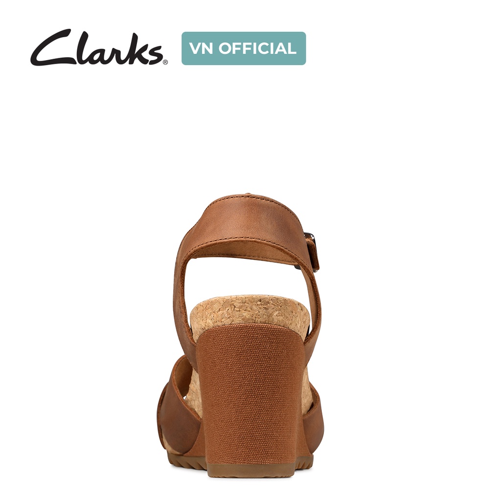 Dép xăng đan Da Nữ màu da bò CLARKS Flex Sun