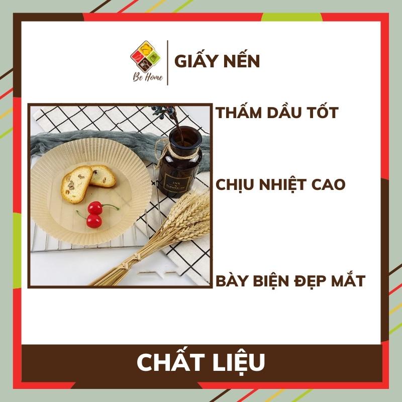 Khuôn giấy nến thấm dầu mỡ cho nồi chiên không dầu Behome Giấy lót nồi chiên [SET 50 CÁI]