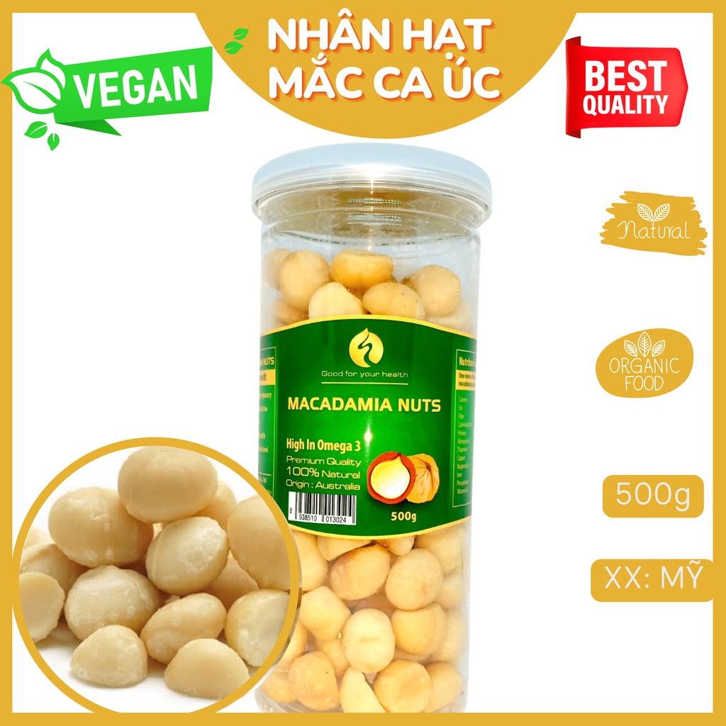 Hạt Mắc Ca tách vỏ Úc 500g - hạt dinh dưỡng tốt cho sức khỏe
