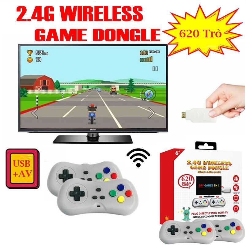 620 Game Tuổi Thơ Máy Chơi Game USB TV Tay Cầm Không Dây Cổ Điển Mini, Tích Hợp Trò Chơi 8 Bit Cổ Điển 620 Đầu Ra AV