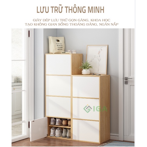Tủ kệ giày gỗ thông minh 3 tầng thiết kế hiện đại tiết kiệm diện tích chính hãng- GP146.31