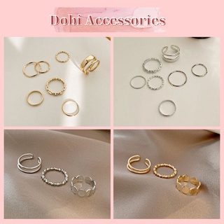 Set Bộ Nhẫn Titan Không Gỉ Dạng Hở Tuỳ Chỉnh Nhiều Kích Cỡ Kiểu Dáng Đơn Giản Tinh Tế Thời Trang Hàn Quốc Dobi N4