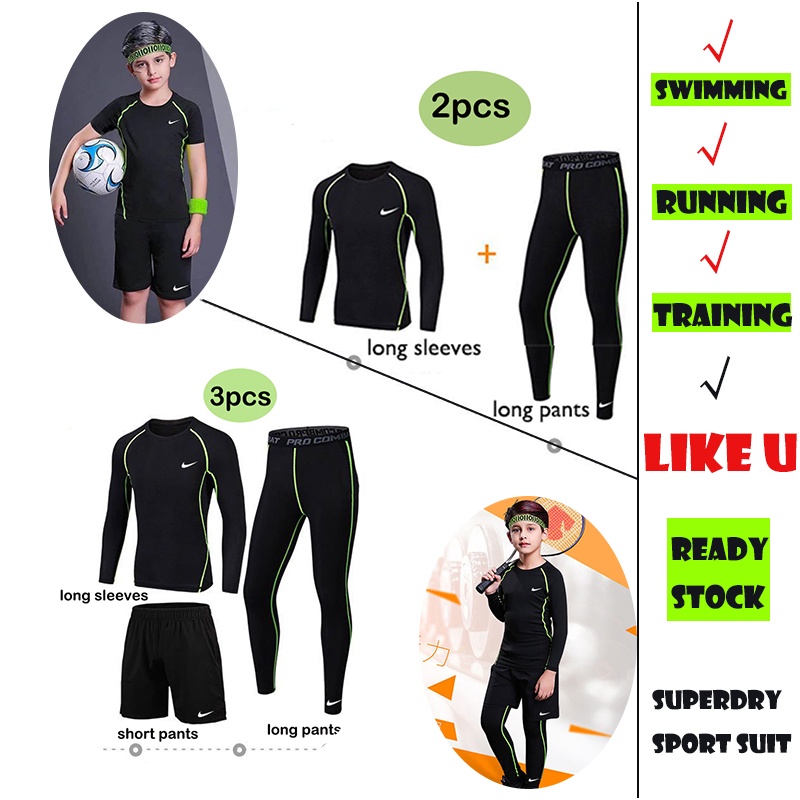 Bộ Đồ Bơi 2 / 3 Món Áo Tay Dài + Quần Dài Phong Cách Baju Renang Lelaki Hồi Giáo Cho Bé Trai