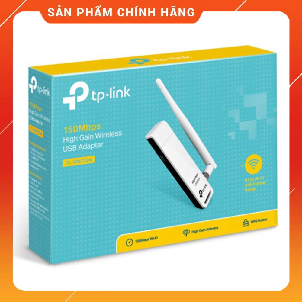 [RẺ VÔ ĐỊCH] USB thu wifi TP-Link TL-WN722N Chuẩn N 150Mbps 1 anten - Trắng | BigBuy360 - bigbuy360.vn