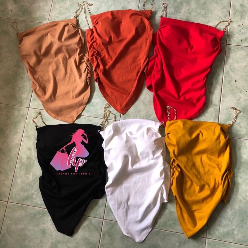 áo 2 dây nữ kiểu ôm body tà bầu xích vàng sang chảnh có mút ngực phong cách hàn quốc thời trang 2021-A30 | BigBuy360 - bigbuy360.vn