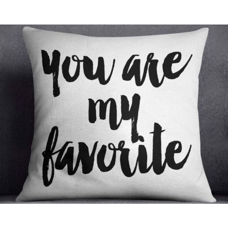 Gối thêu chữ Love You, You are My favourite, Kiss Me, Gối Sofa vải Canvas. Gối tựa trang trí nhà cửa phong cách tối giản