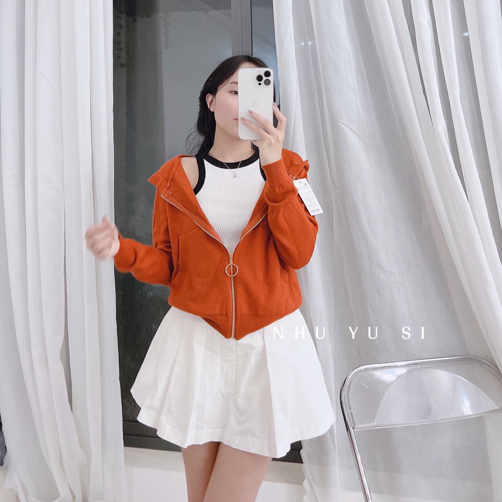 Khoác Len Trơn day kéo tròn