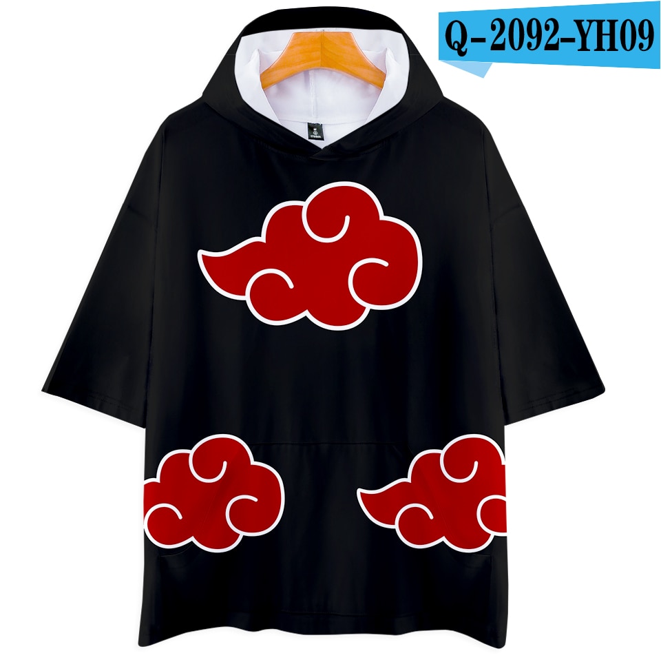Áo Hoodie Ngắn Tay In Họa Tiết Naruto 3D Cá Tính