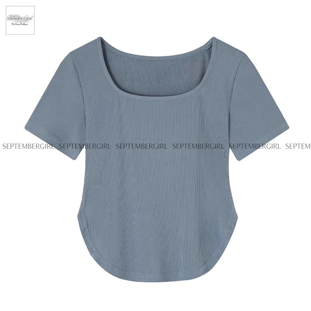 Áo thun nữ dáng croptop cổ vuông SEPTEMBERGIRL - AO TOP NU 004V1