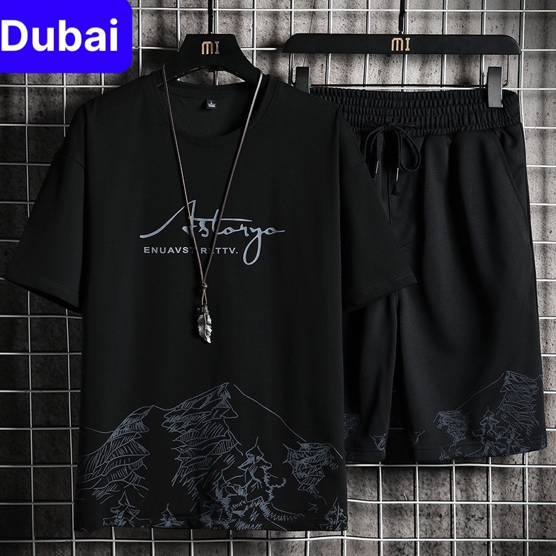 SET ĐỒ BỘ THỜI TRANG NAM HỌA TIẾT NÚI PHÚ SỸ MẶC Ở NHÀ, CHƠI THỂ THAO THOÁNG MÁT SÀNH ĐIỆU - DUBAI FASHION
