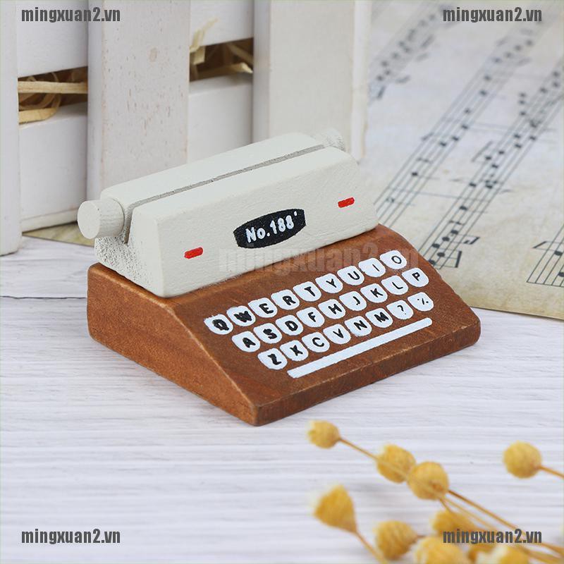 MINXT Coffee Vintage Wooden Typewriter Photo Card Memo Holder Stand Card Holder VN