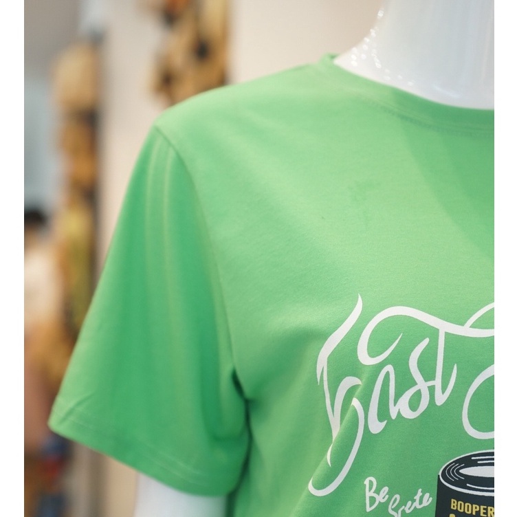 Áo thun nữ chất cotton  in hình lon SPICY màu xanh lá thời trang