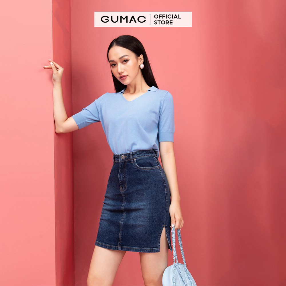 [Mã WABRGM11 giảm 10% đơn 250K] Chân Váy jean nữ xẻ lai VJA9240 GUMAC | BigBuy360 - bigbuy360.vn
