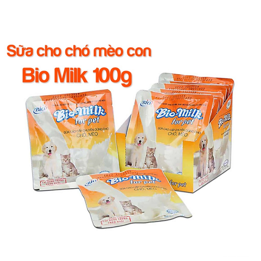 [Date mới] Sữa Bột Dinh Dưỡng Bio Milk 100g Cho Thú Cưng Giàu Chất Dinh Dưỡng