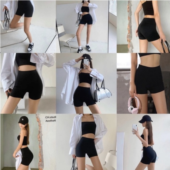 Quần Black Funoff Short - Biker Short Năng Động Chất Thun Tăm Dày Tôn Dáng Siêu Nâng Mông - MAY Fashion