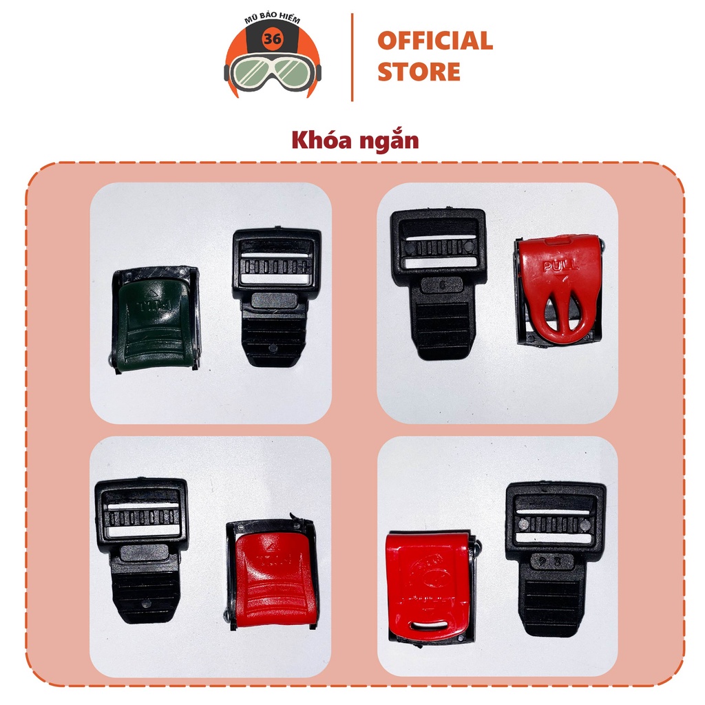 Bộ khóa cài mũ bảo hiểm GRS đủ loại, có thể thay thế được cho tất cả các loại mũ nón bảo hiểm trên thị trường