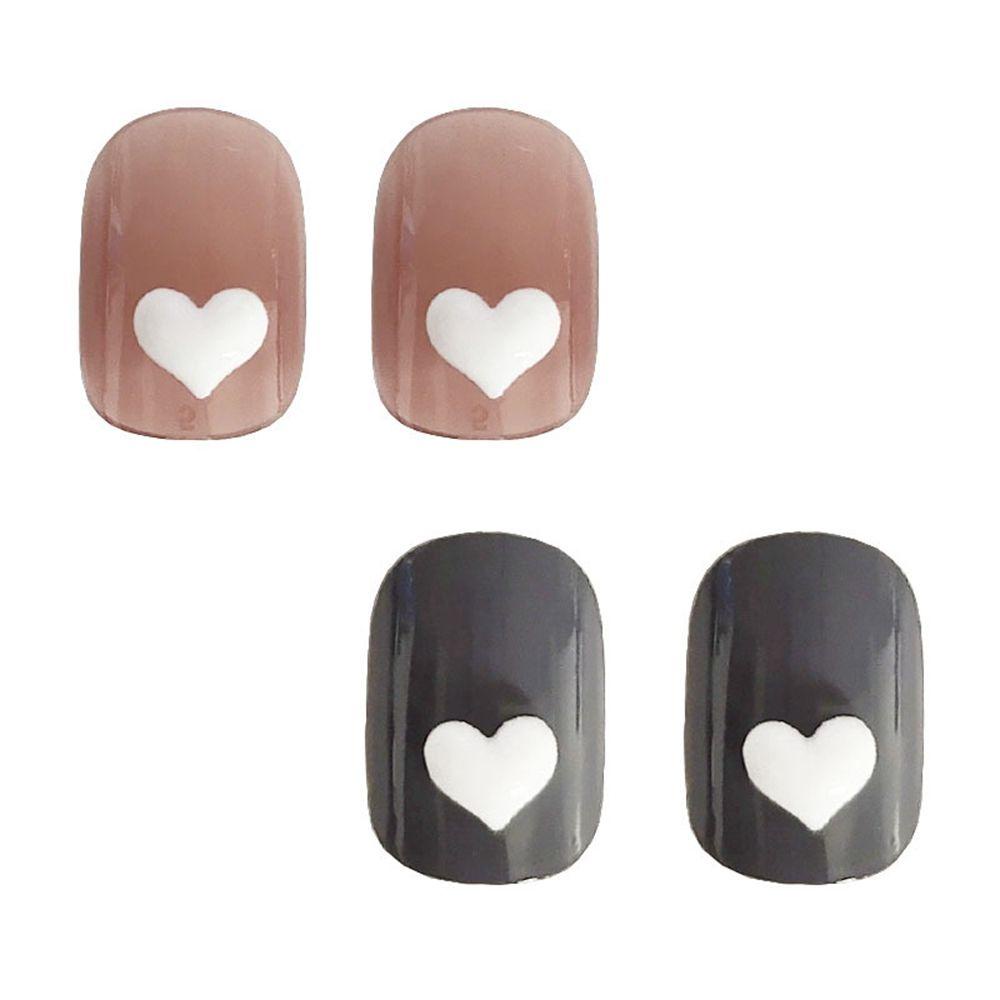 Hộp 24 Móng Tay Giả Ngắn / Tròn / Vuông Che Phủ Toàn Diện