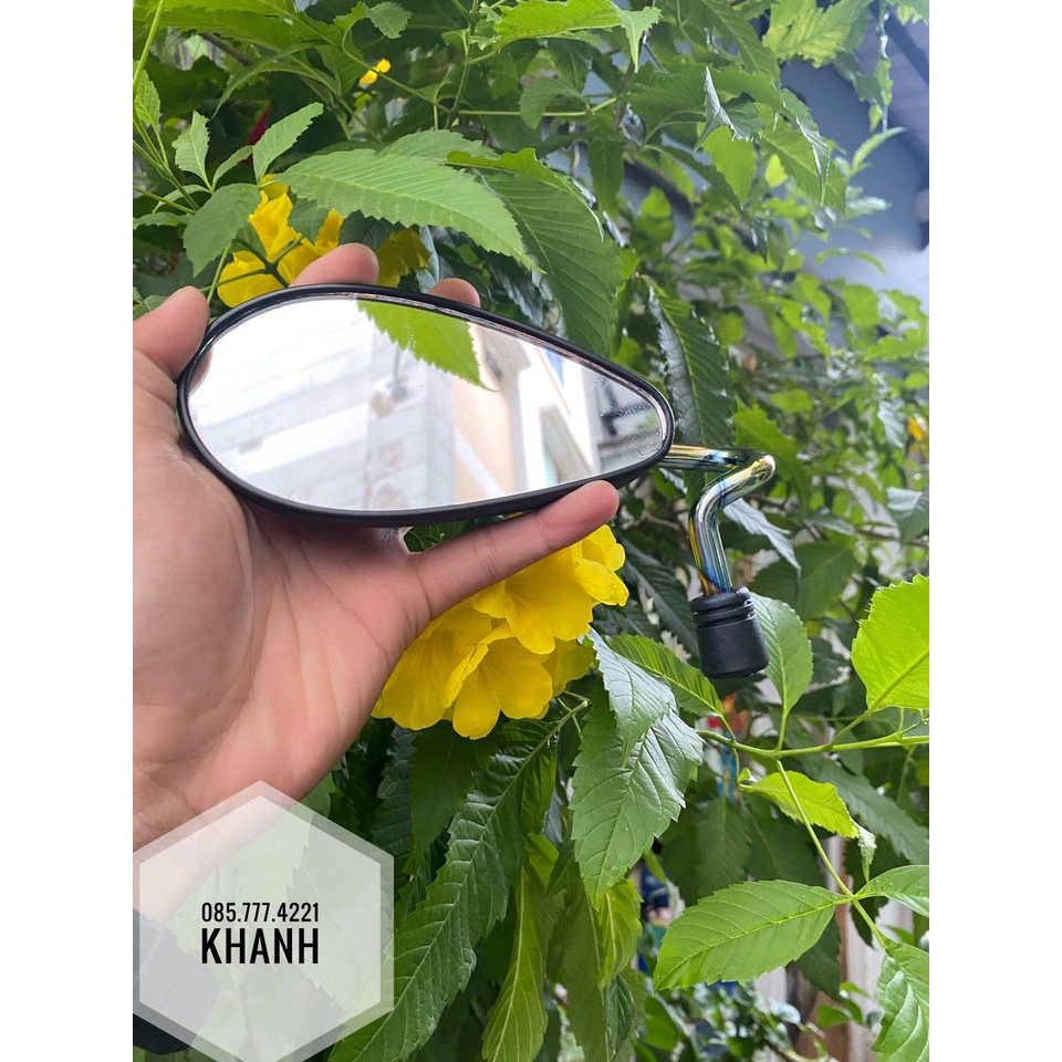 Kiếng chiếu hậu xe máy, GƯƠNG CHIẾU HẬU H9 CHÂN TITAN 10LI BÊN TRÁI