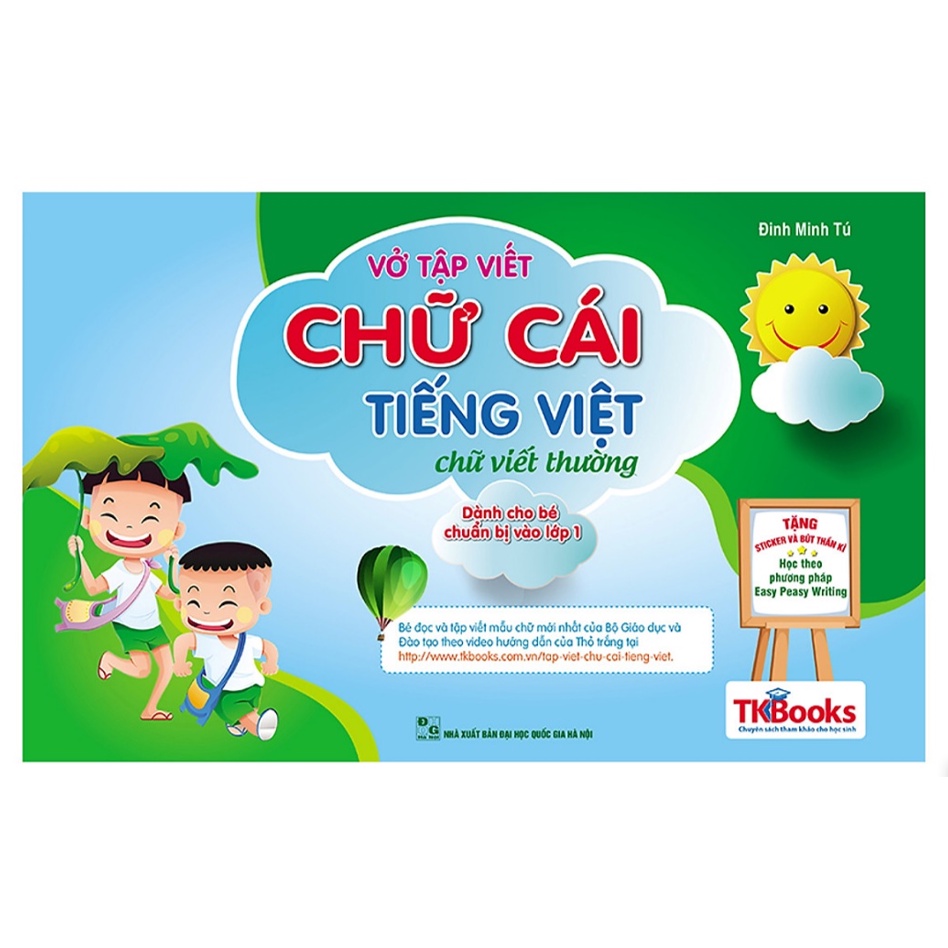 Sách - Vở Tập Viết Chữ Cái Tiếng Việt - Chữ Viết Thường - Dành Cho Bé Chuẩn Bị Vào Lớp 1 ( trọn bộ 2 cuốn ) (MC)
