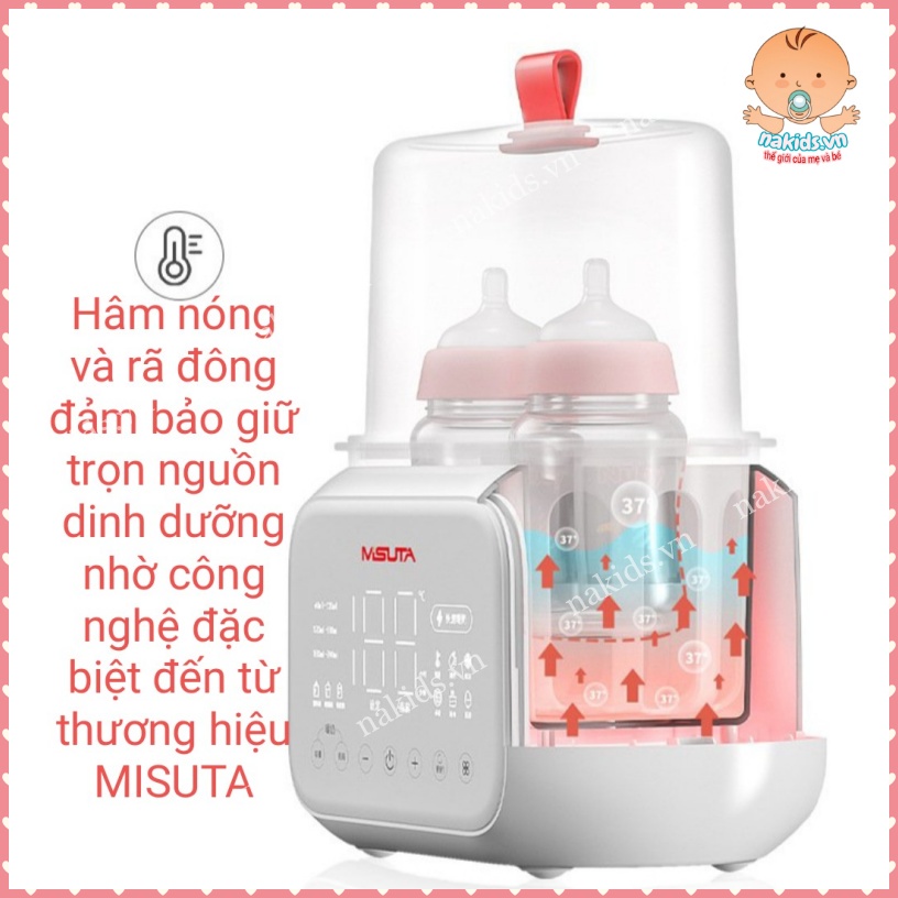 Máy Hâm Sữa, Thức Ăn - Máy Tiệt Trùng Bình Sữa, Dụng Cụ Gặm Nướu Đồ Chơi Cho Bé Chính Hãng Misuta