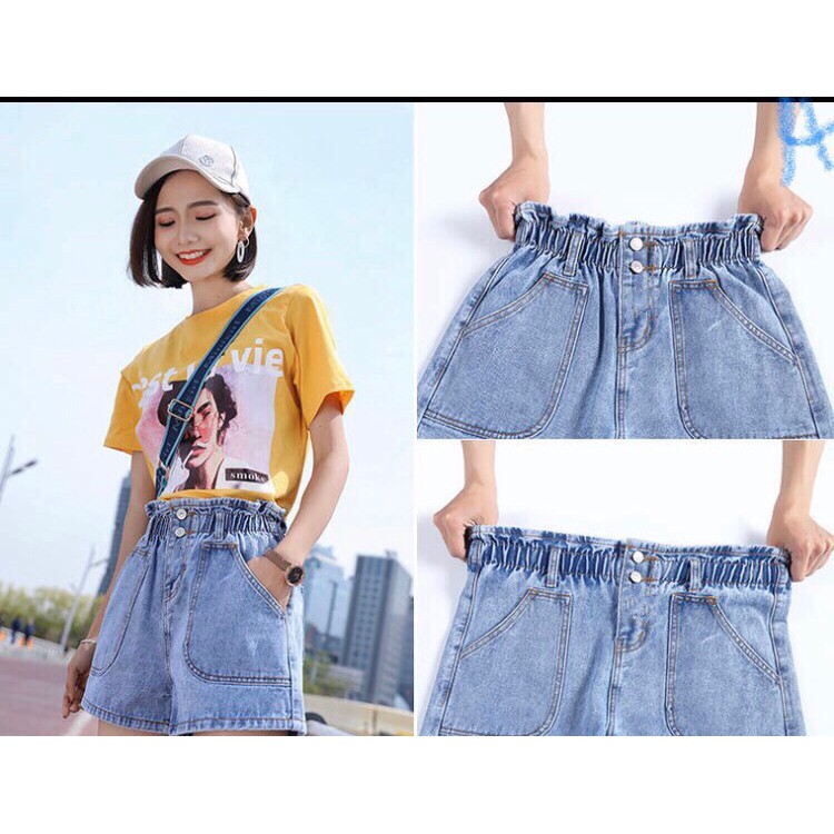 Quần short jean lưng thun túi nỗi QJ28