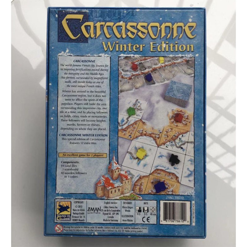 Carcassonne Winter Edition Trò chơi trên bàn cờ Board Game 2013 Core Base Family Card Game Party Fun Toys Chơi bài