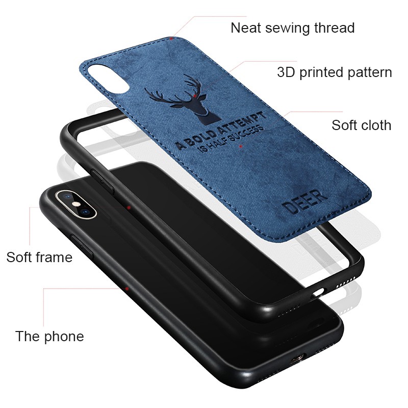 Ốp Lưng Tpu Matte Họa Tiết Chú Nai 3d Thời Trang Cho Xiaomi Mi 9 8 Se Cc9 Pro A2 Lite A1 6