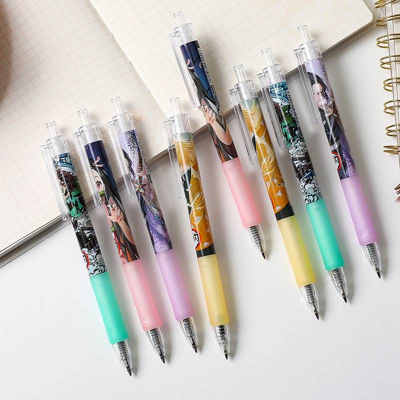 Bút Mực Gel Ngòi 0.5mm Kiểu Dáng Hoạt Hình Nhật Bản Dễ Thương Cute Anime Demon Slayer Kimetsu No Yaiba Kamado Tanjirou Nezuko Ballpoint pen Novelty Cartoon Cute Pens Signature Pen School Supplies Kids gifts