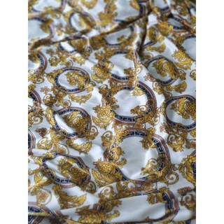 vải lụa satin họa tiết
