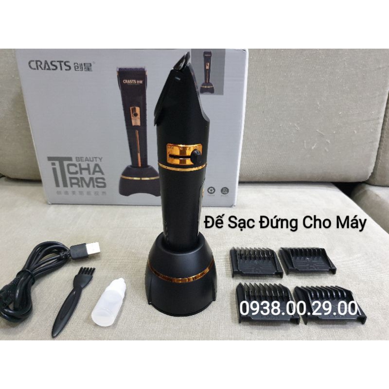 Tông Đơ Cắt Tóc Cao Cấp Crasts 7212, Tông Đơ Cắt Tóc Chuyên Nghiệp Lưỡi Sứ Carbon 3 Tốc Độ .(Ảnh thật)