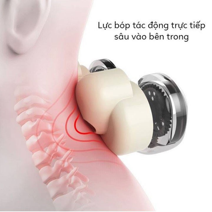 Gối massage vòng cổ kèm pin cao cấp - hỗ trợ điều trị thoái hóa cổ.