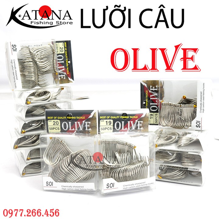 Lưỡi Câu Olive , Câu Tra, Câu Hồ, Siêu Bén - made in Korea