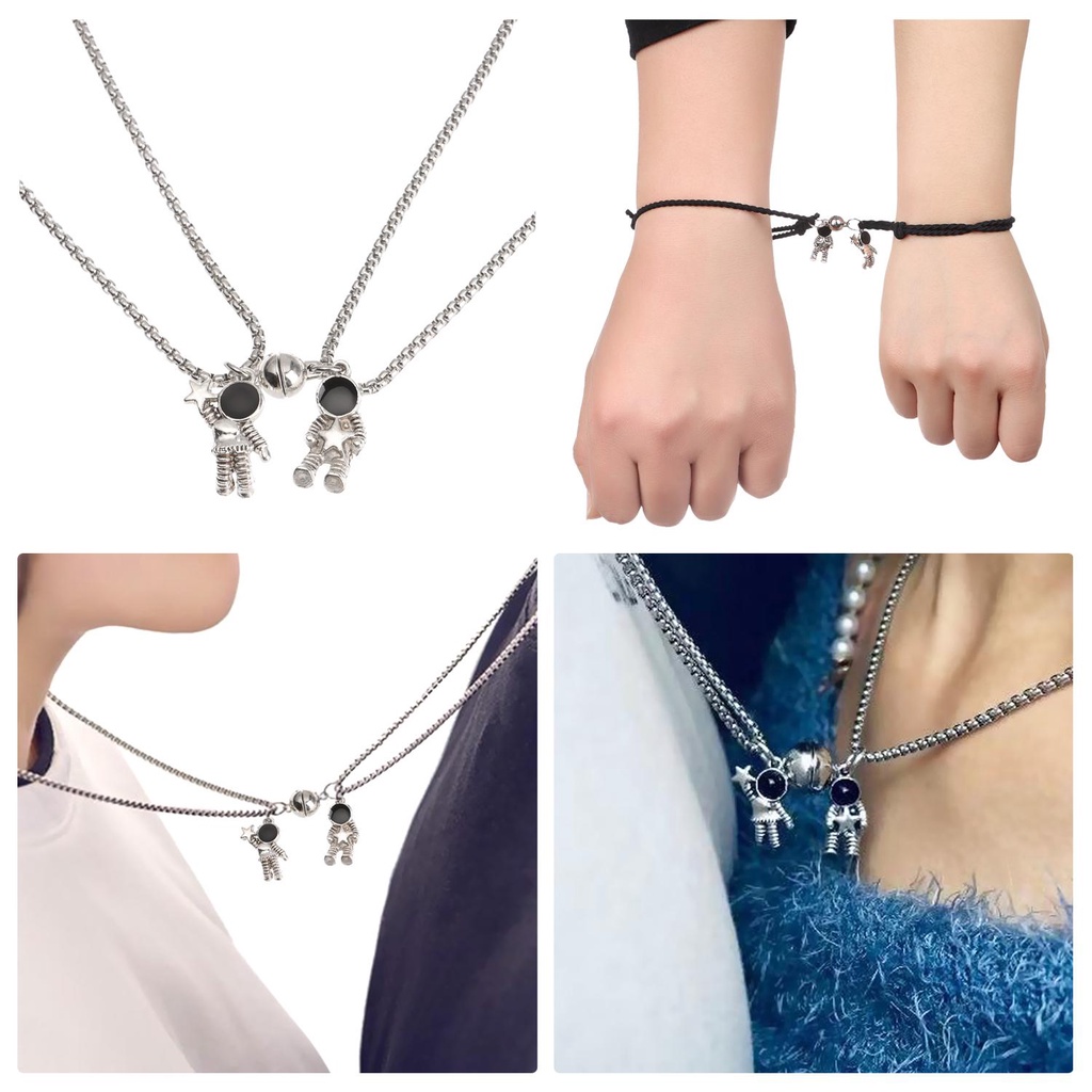 1/2/4 Vòng Cổ/ Vòng Tay Cho Những Người Yêu Thích Phi Hành Gia Phong Cách Punk Unisex