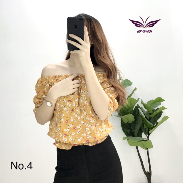 Áo trễ vai hoa nữ tính- kèm video/ ảnh thật | BigBuy360 - bigbuy360.vn