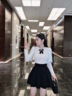 Set Áo ren trắng kèm Chân váy (có tag nơ ảnh thật)