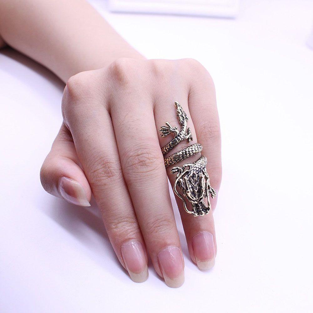 QQMALL Nhẫn Nhiều Lớp Phong Cách Punk Cổ Điển Có Thể Điều Chỉnh Chất Lượng Cao Cho Nữ