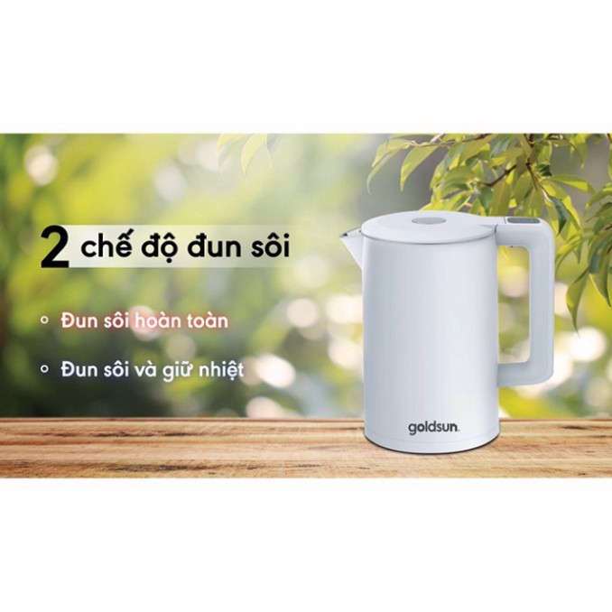 Ấm siêu tốc điều chỉnh nhiệt độ thông minh Goldsun GKT2642 dung tích 1.7 Lít - Hàng chính hãng, bảo hành 12 tháng