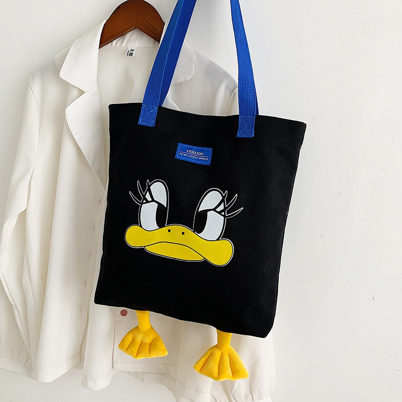 [TSP47]Túi tote Vải canvas mềm Đẹp Cực Hot đựng vừa a4 tặng quà xinh💖❣️[SIÊU XINH]💡🔔📣 Túi vải xinh hình con vịt