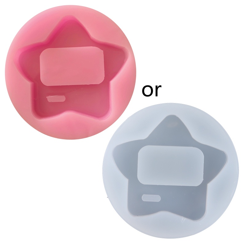 Khuôn Silicone Làm Móc Khóa Hình Ngôi Sao Phối Kim Tuyến Nước Độc Đáo