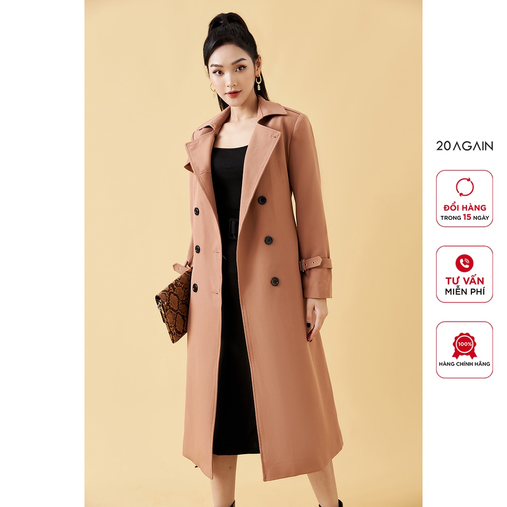 [Mã WABRAG99 giảm 10% đơn 99K] Áo khoác nữ dáng dài 20AGAIN, thiết kế thời thượng, tôn dáng KOA1771 | BigBuy360 - bigbuy360.vn
