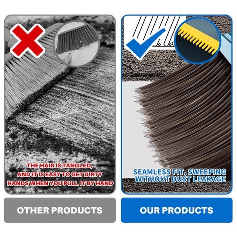 2 In 1Bộ Chổi Quét Nhà Lông Mềm Chống Dính Hình Vịt Màu Vàng Nhỏ Dùng Tại Nhà Sàn nhà sạch Penyapu &amp; Penyodok ngoài trời